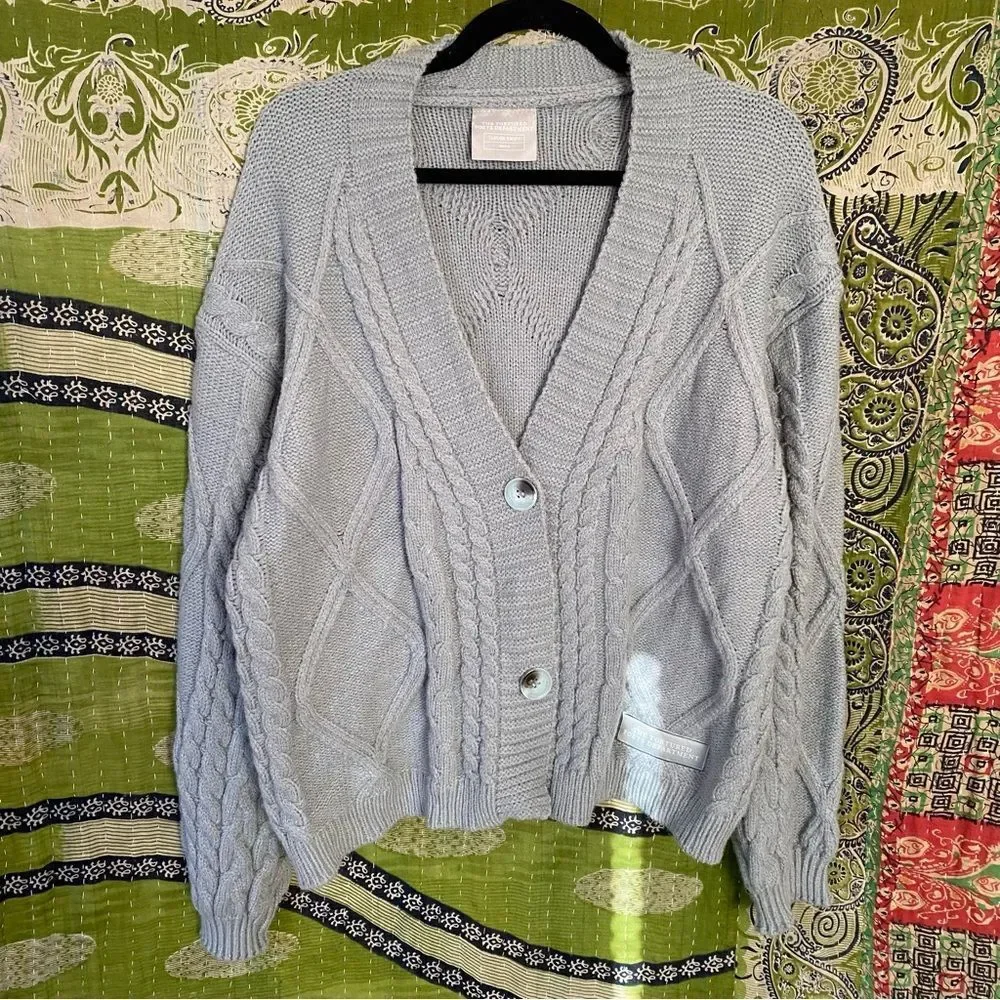 Taylor Swift The Tortured Poets Department Gray Cardigan Size Medium/ Large